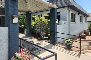 The side of the Sierra facility with white paint